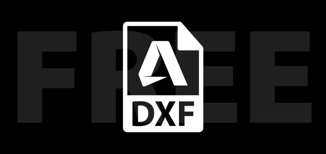 Icon for a free DXF file download, featuring the Autodesk logo on a file symbol with the text 'FREE' in the background