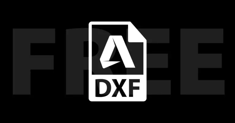 Icon for a free DXF file download, featuring the Autodesk logo on a file symbol with the text 'FREE' in the background
